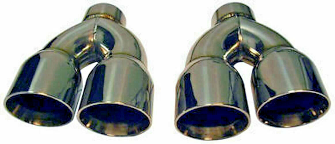 2 STAINLESS STEEL DUAL EXHAUST TIPS PAIR 3.0 3.5 e39 BMW 540i, M5 3