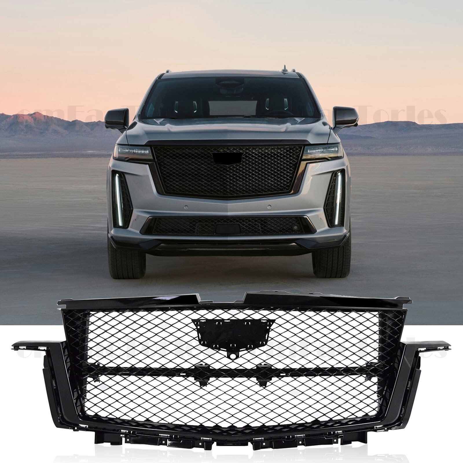 For 2021 22 2023 Cadillac Escalade Front Grille Assembly BLACK OEM 84830289
