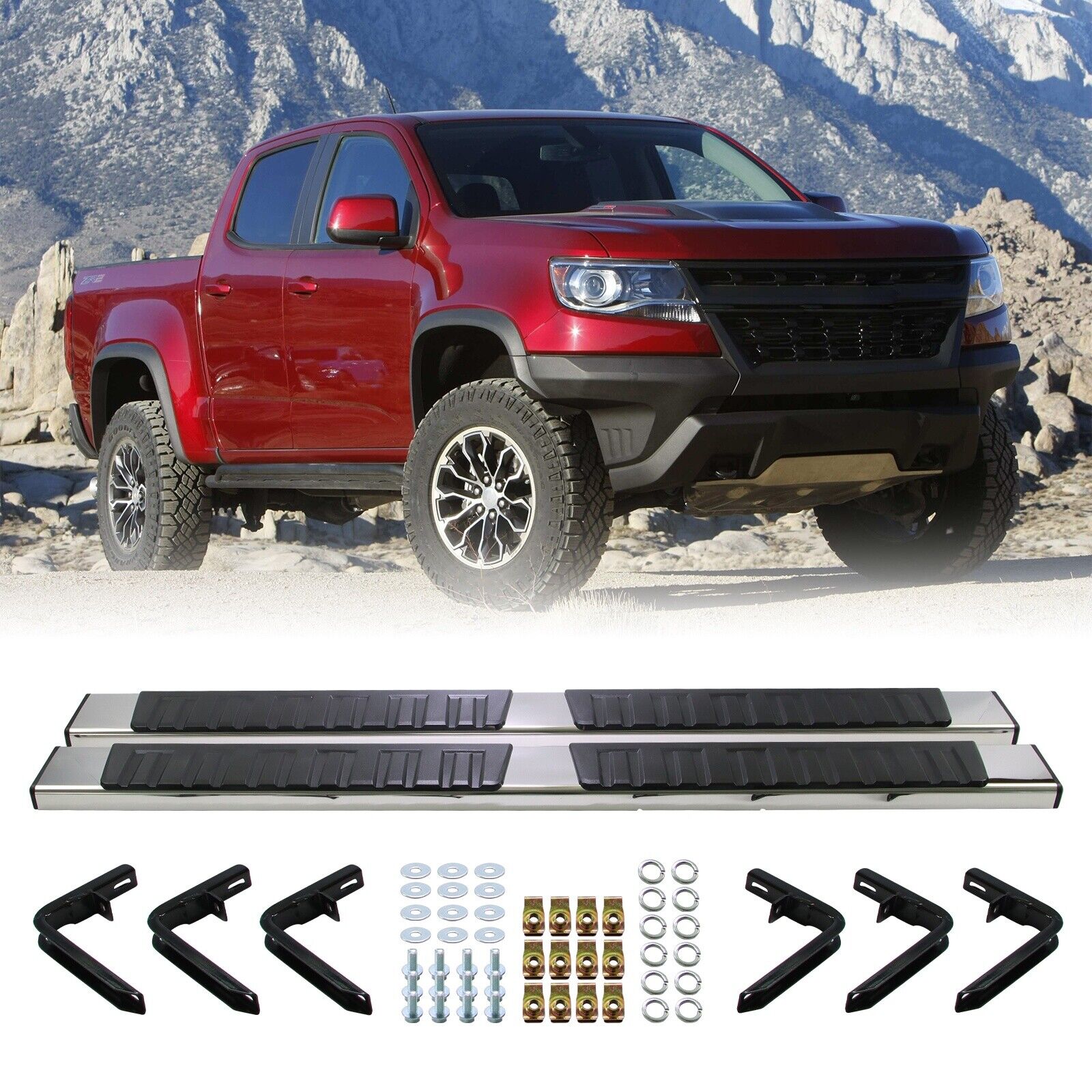 Side Step Nerf Bars Running Boards for 15-22 Colorado/Canyon Crew Cab, L+R