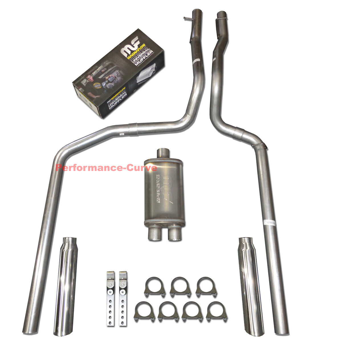 87-96 Ford F150 F250 4.9 5.0 5.8 Truck Performance Dual Exhaust w/ 14\