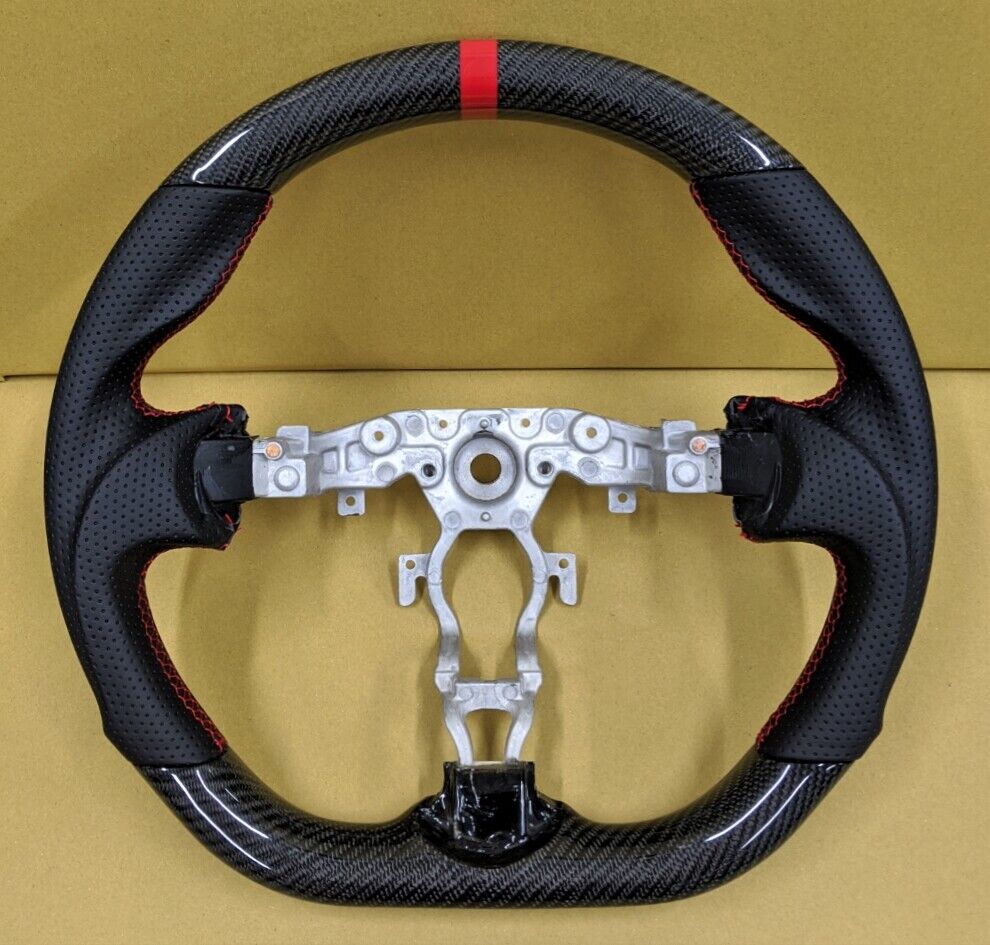 REVESOL Real Carbon Fiber Black Steering Wheel for 2009-2021 NISSAN 370Z Z34