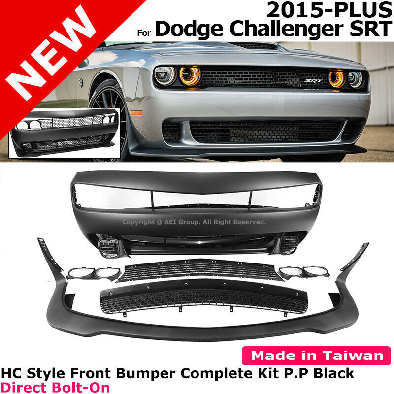 For Challenger 15-23 SRT Models HC Style Front Bumper Cover Hellcat Complete Set