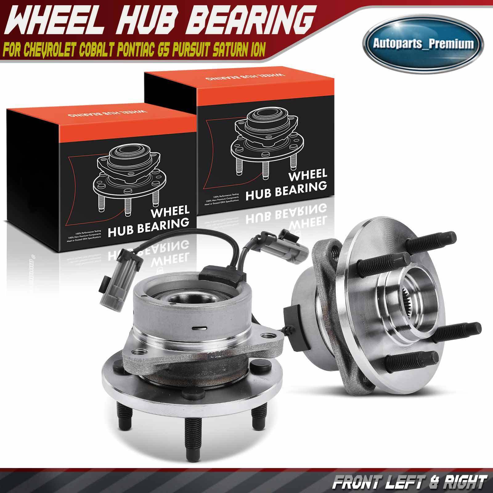 2xFront Wheel Hub Bearing Assembly w/ ABS for Chevy Cobalt Pontiac G5 Saturn Ion
