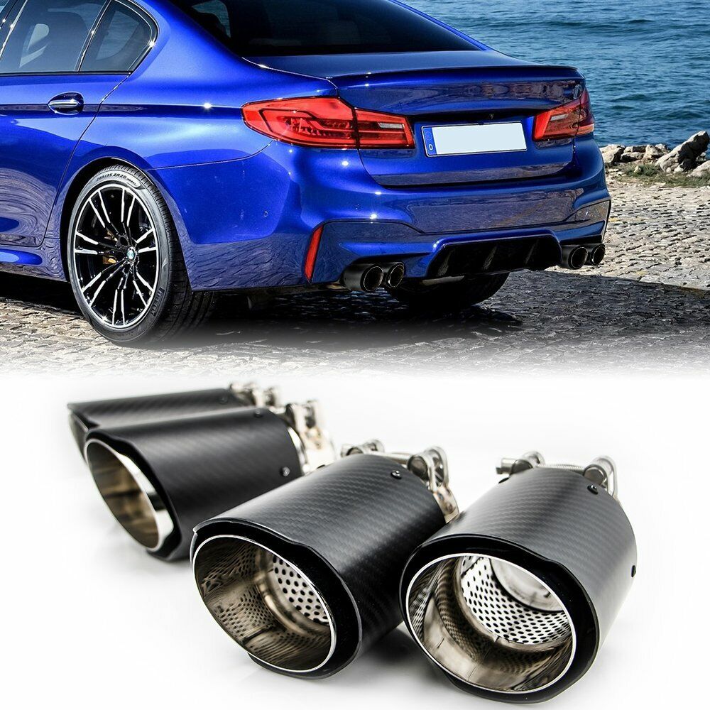 Real Carbon Fiber Exhaust Tips Fits 2018-19 BMW M5 F90 4 pieces of M Performance