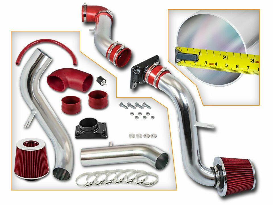 BCP RED 99-03 Galant 2.4 L4/3.0 V6 Cold Air Intake Racing System + Filter