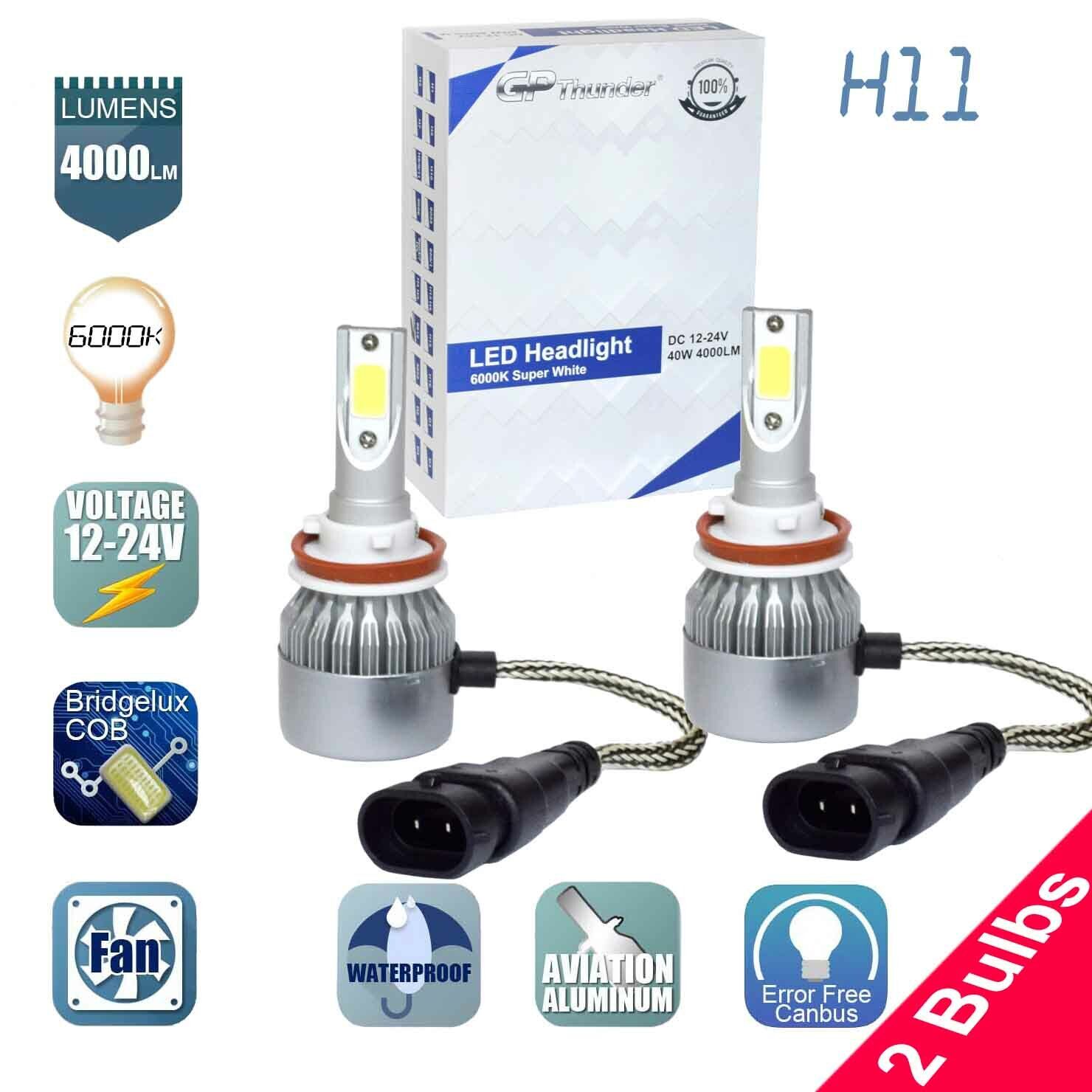 🔥🔥 GP Thunder Cree LED Headlight H11 6000K Low Beam Fog 2-Bulbs White 🔥🔥🔥