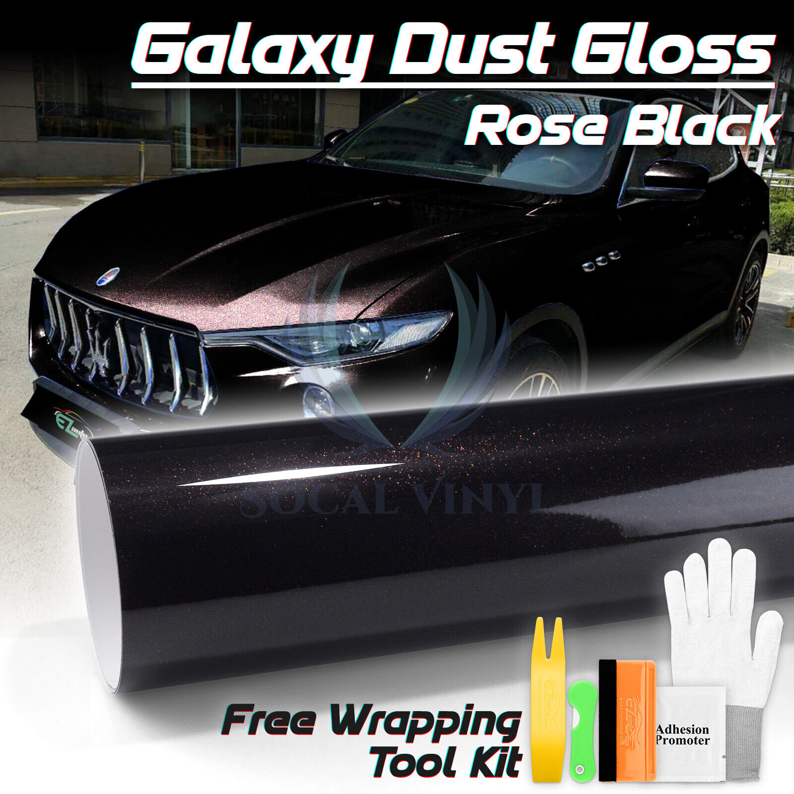 Galaxy Dust Gloss Rose Black Metallic Auto Sticker Decal Vinyl Wrap Sheet Film