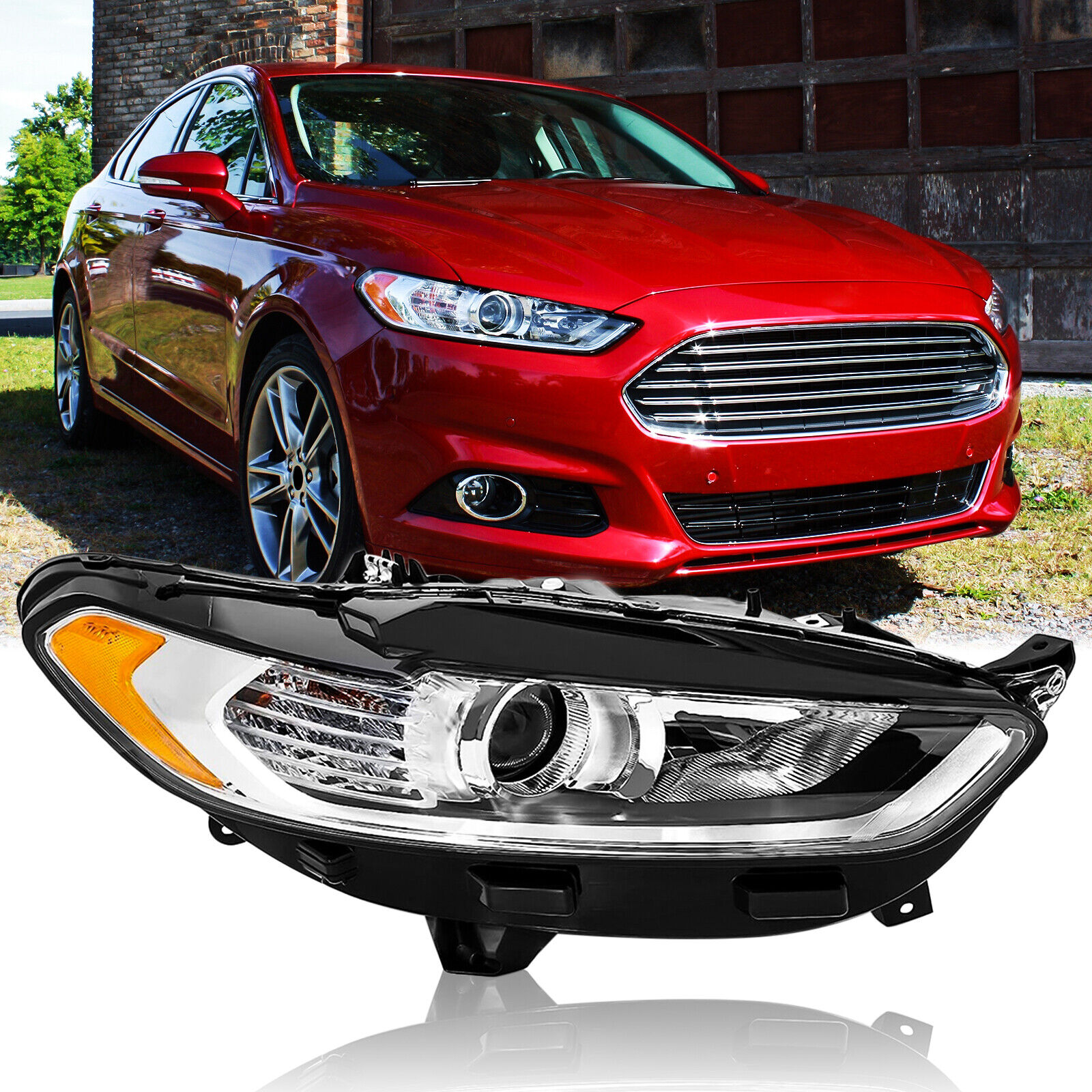 For 2013-2016 Ford Fusion Headlight Light Passenger Right Side Halogen