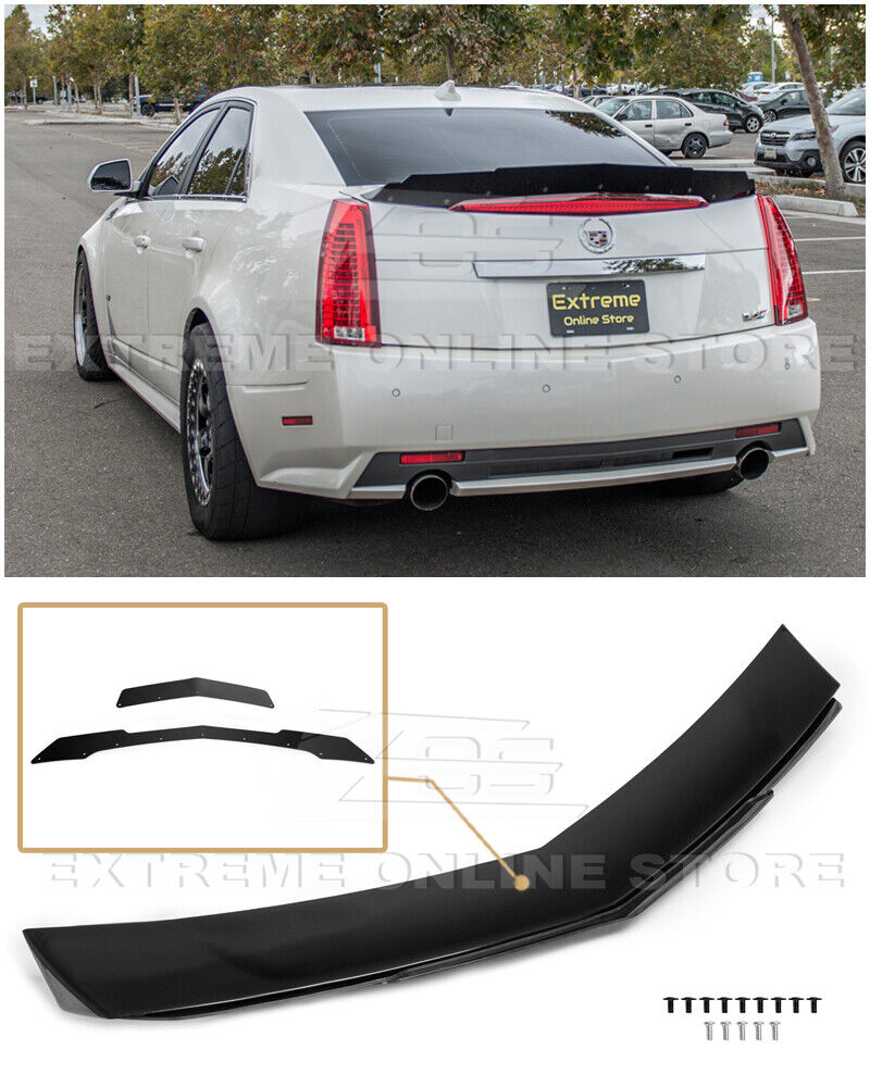For 09-15 Cadillac CTS-V Sedan GLOSSY BLACK Rear Trunk Wing Wickerbill Spoiler