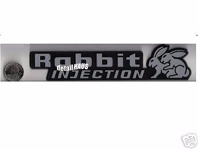 SILVER RABBIT INJECTION BADGE HUMPING BUNNY EMBLEM  - VW RABBIT GOLF GTI SHIP $0