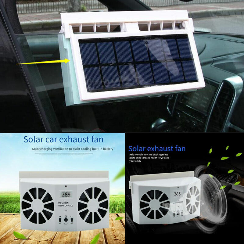 For Tesla 3 Y X S Solar Powered Cool Fan Cooler Ventilation System Exhaust Fan