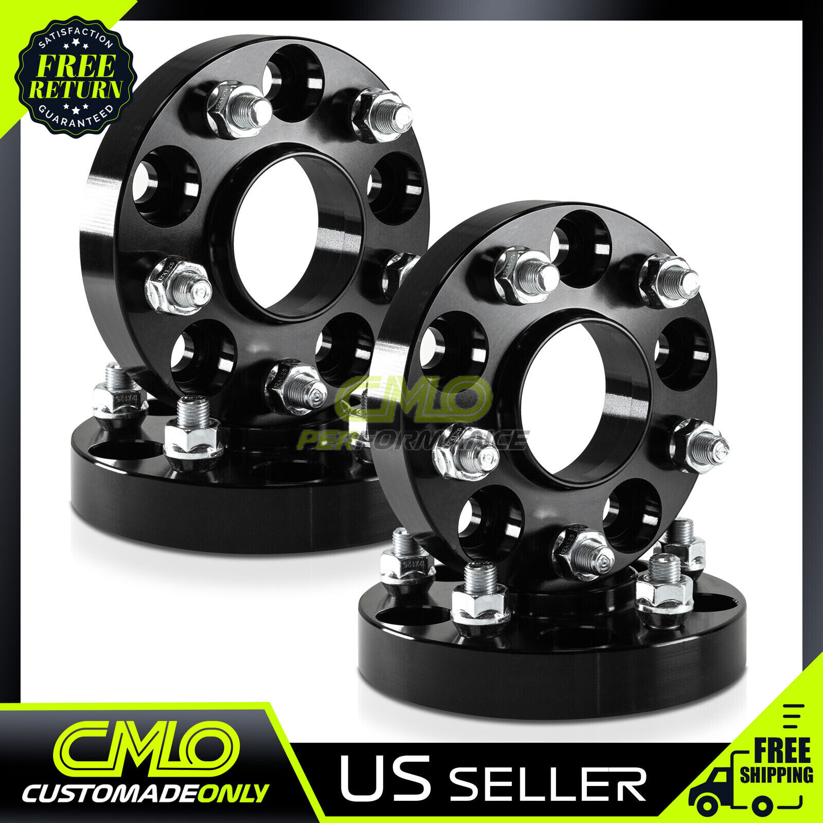 4pc 25mm Black Hubcentric Wheel Spacers 5x114.3 Fits Civic Accord S2000 RSX TSX