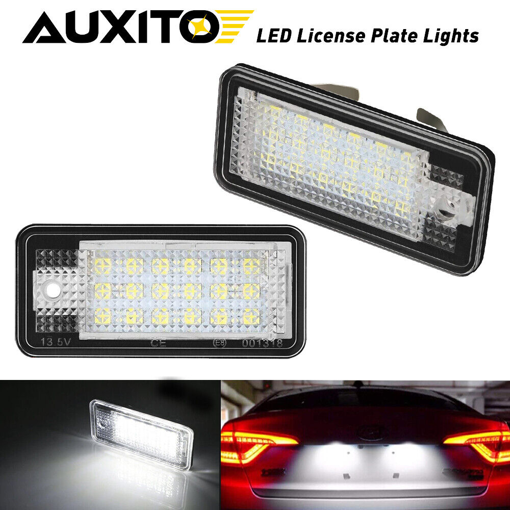 2X AUXITO License LED Plate Light 6000K White Lamp Fit For Audi A8 / S8 D3 (4E)