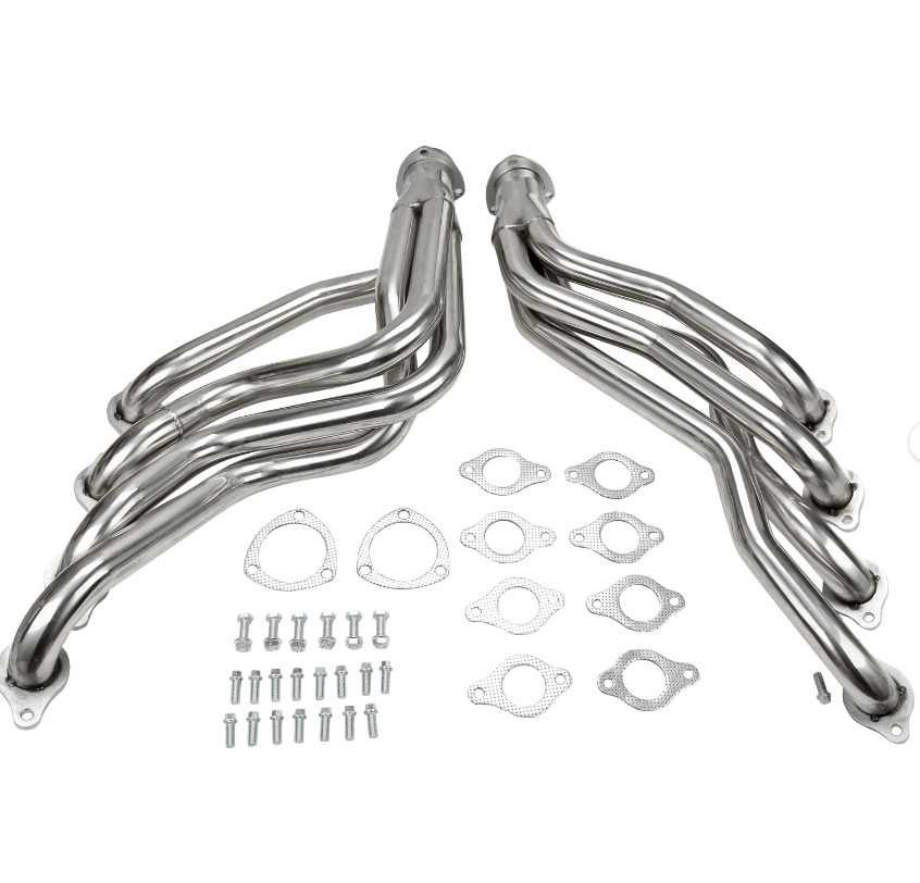Exhaust Headers, Full-Length, Steel, Painted for Chevy, GMC, SUV, Pickup