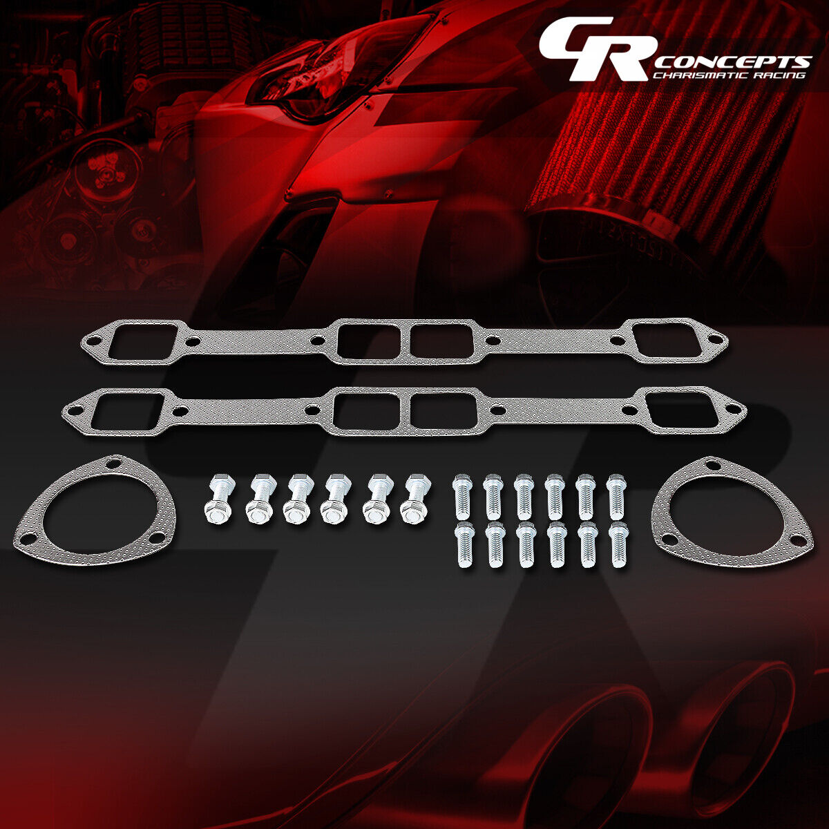 EXHAUST MANIFOLD HEADER GASKET COMPLETE SET FOR 62-78 CHARGER SATELLITE NEWPORT