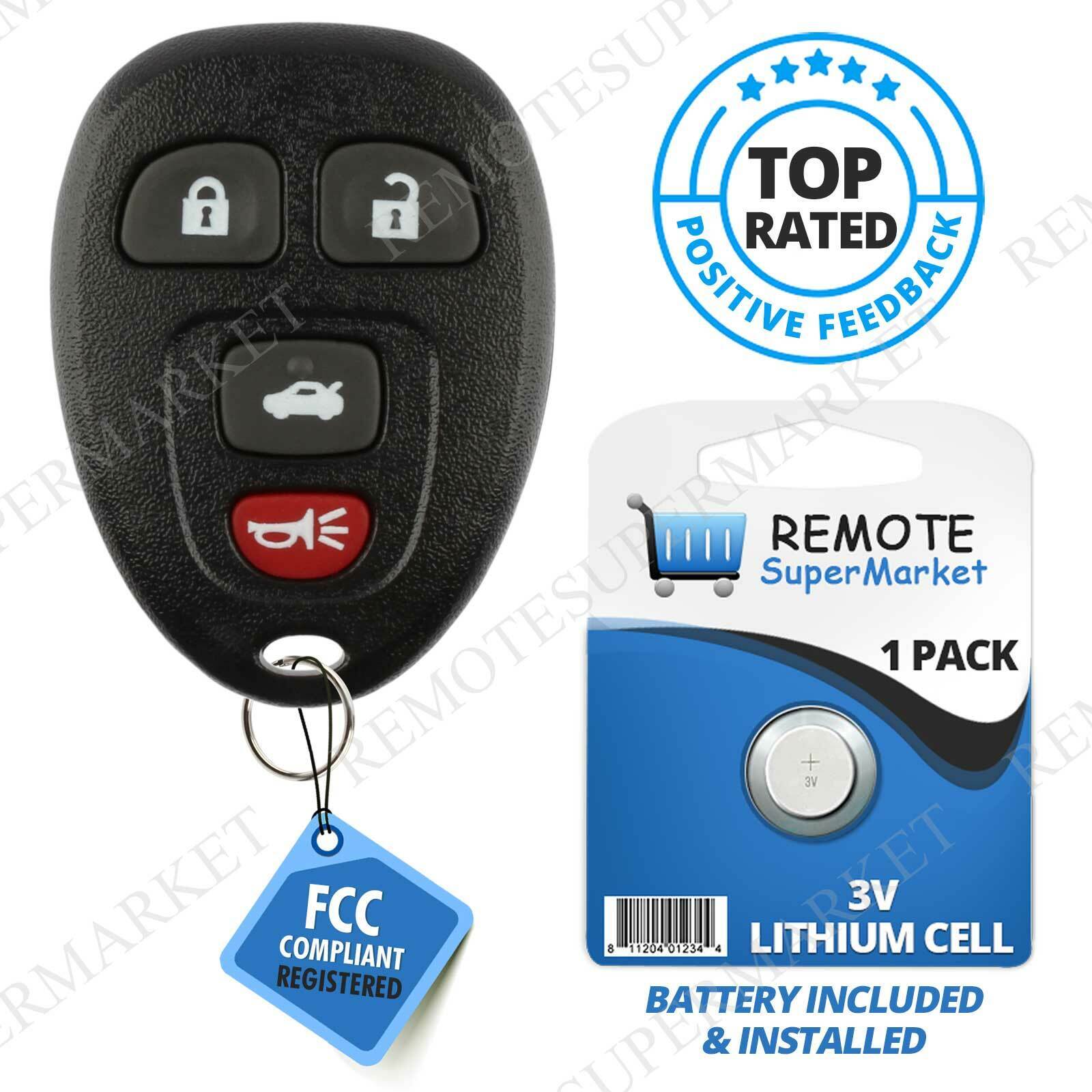 Replacement for 2006-2013 Chevy Impala 06-07 Monte Carlo Remote Car Key Fob 4b