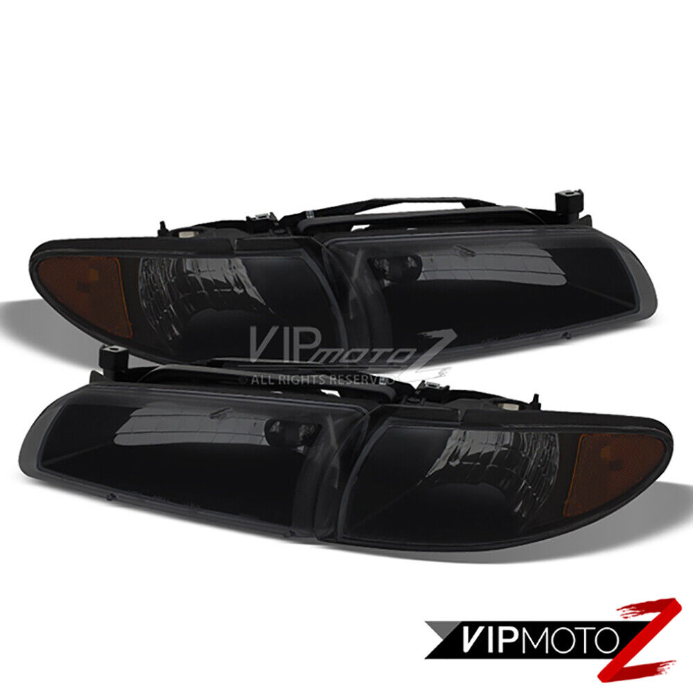 For 97-03 Pontiac Grand Prix GT GTP [Sinister Black] Tinted Headlight Right Left