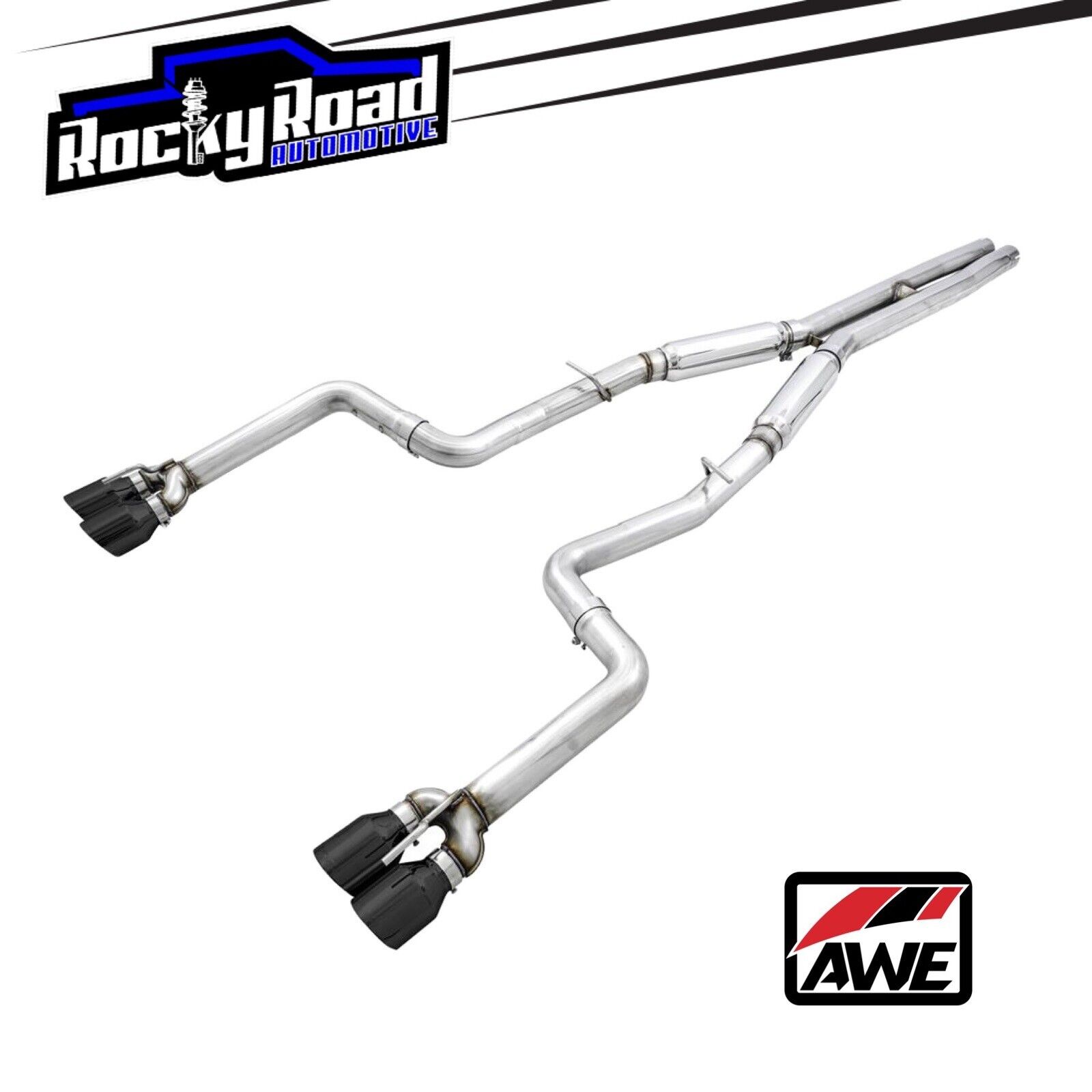 AWE Track Edition Exhaust For 15-23 Dodge Challenger Hellcat Scat Pack Black Tip
