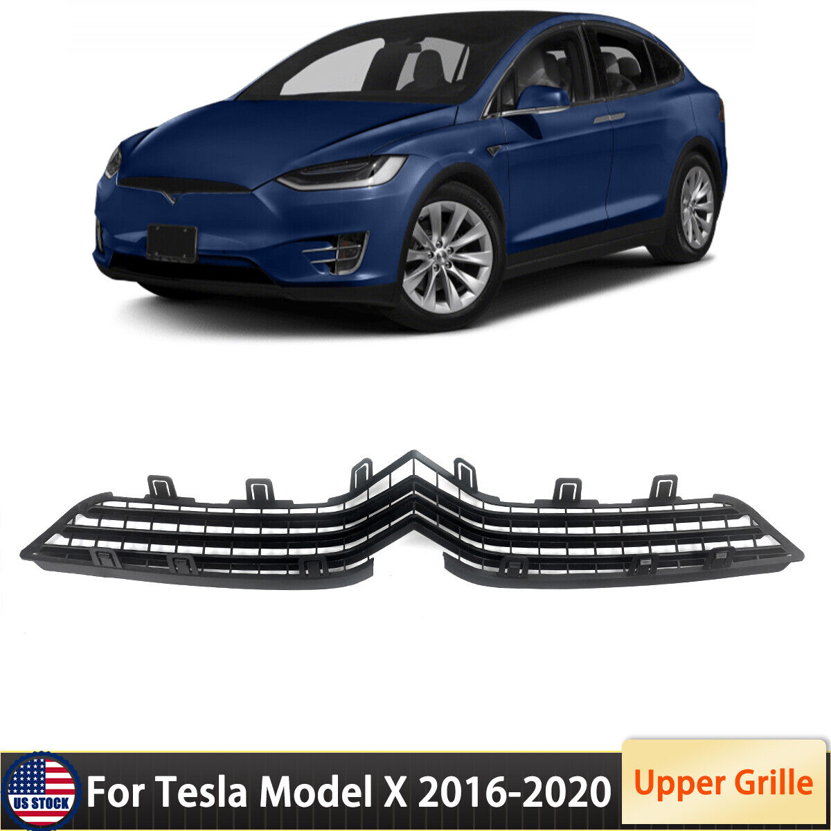 Front Bumper Upper Center Mesh Intake Grille Grill For Tesla Model X 2016-2020