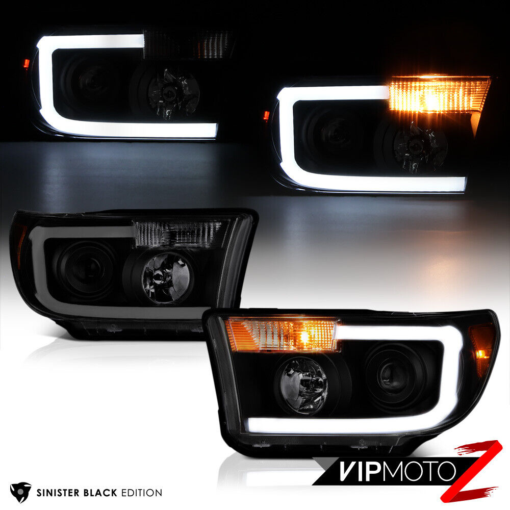 [Cyclp Optic Tube] For 07-13 Toyota Tundra Sinister Black Projector Headlights