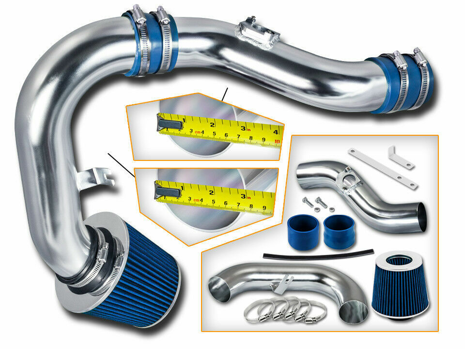 BLUE COLD AIR INTAKE+DRY FILTER For Subaru 02-07 Impreza WRX 2.0L 2.5L Sti