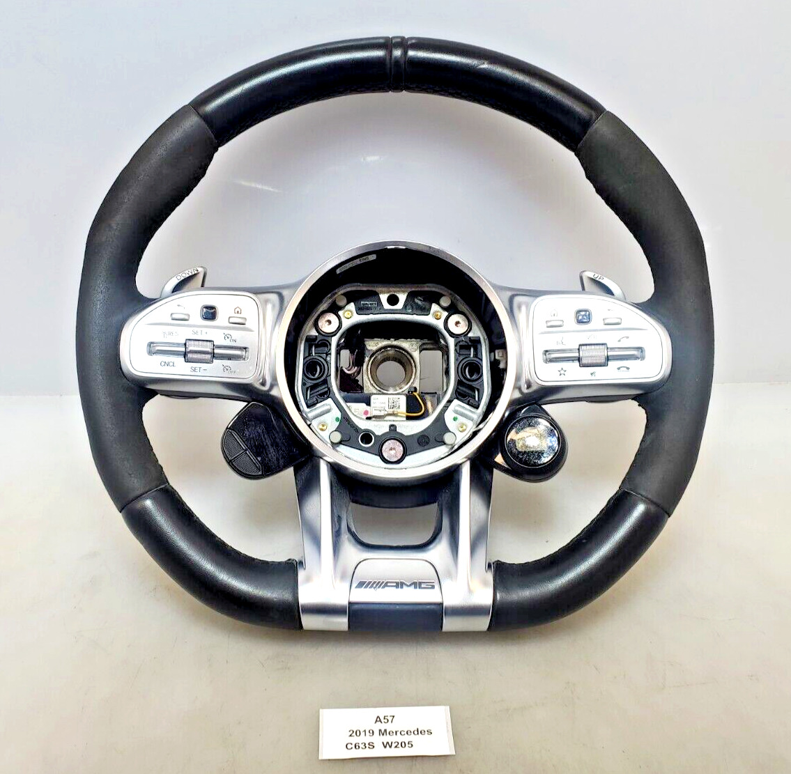 ✅ 18-23 OEM Mercedes W205 C63 AMG Performance Steering Wheel w Shifters Controls