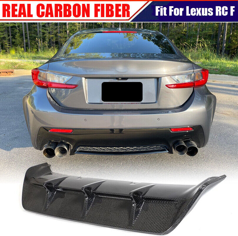 Fit For Lexus RC F Coupe 2015-2018 REAL CARBON Rear Bumper Diffuser Lip Spoiler