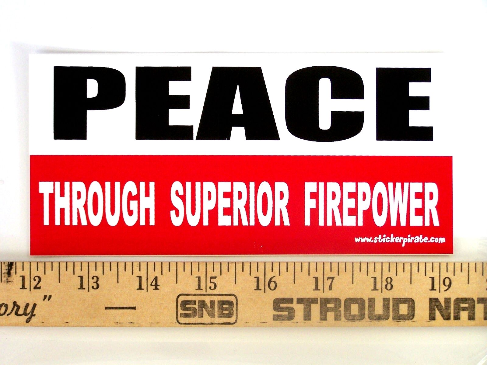 * Magnet * Peace Through Superior Firepower Magnetic Bumper Sticker