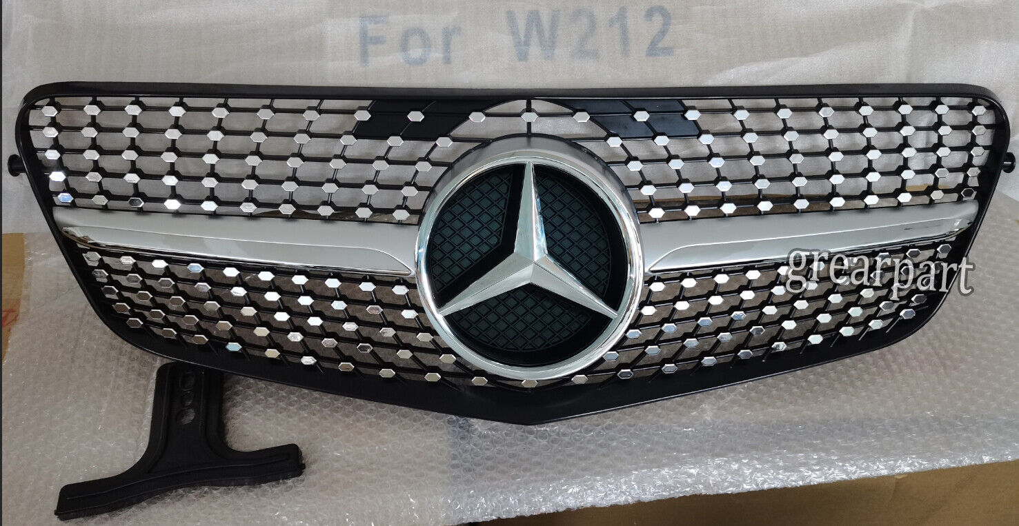 For 2010-2013 Mercedes-Benz W212 E Class E350 E550 Diamond Grill Front Grille