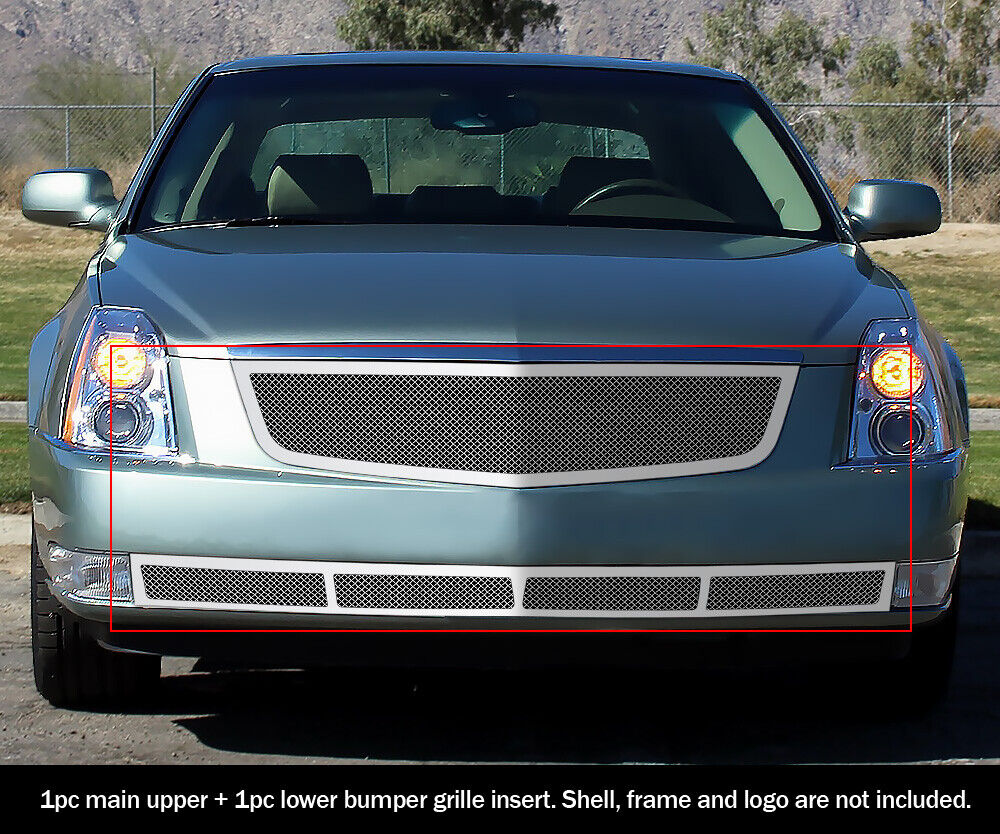 Fits 2006-2011 Cadillac DTS Stainless Mesh Grille Grill Combo Insert
