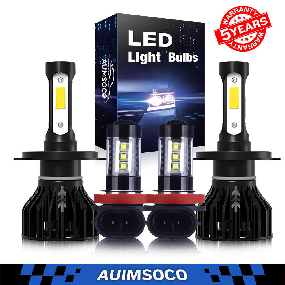 For Suzuki Aerio 2002-2007 4X LED Headlight High/Low + Fog Light Bulbs Kit 6000K