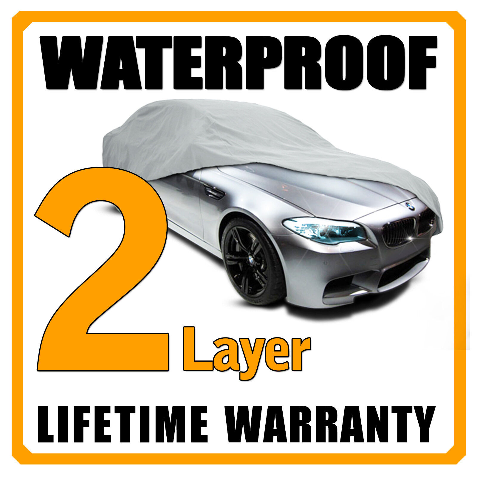 2 Layer Car Cover Breathable Waterproof Layers Outdoor Indoor Fleece Lining Fip