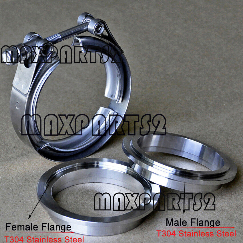 2inch exhaust downpipe V-band clamp & Stainless Steel Flange Kit Male-Female