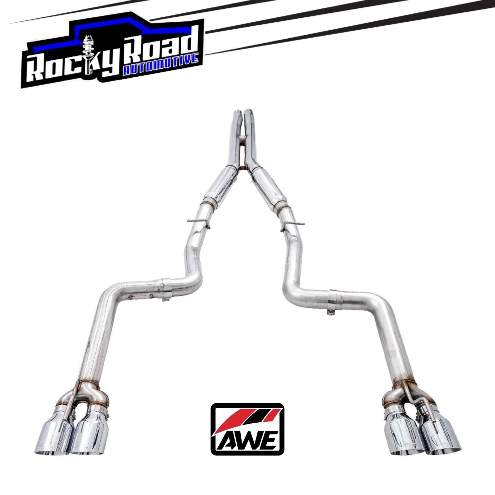 AWE Track Edition Exhaust For 15-23 Dodge Challenger Hellcat Scat Pack Quad Tips