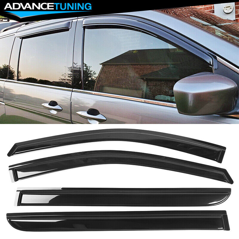 Fits 08-10 Honda Odyssey Acrylic Tape On Window Visors Rain Sun Guard Shade 4PCS