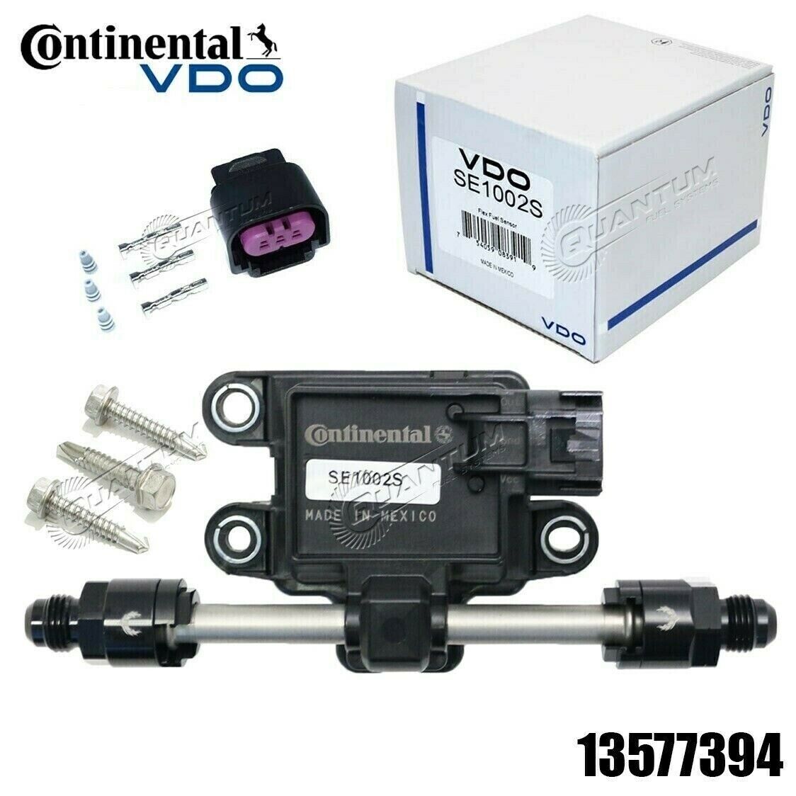GENUINE Continental/ VDO GM Flex Fuel Sensor +8AN Fittings +Terminal 13577394