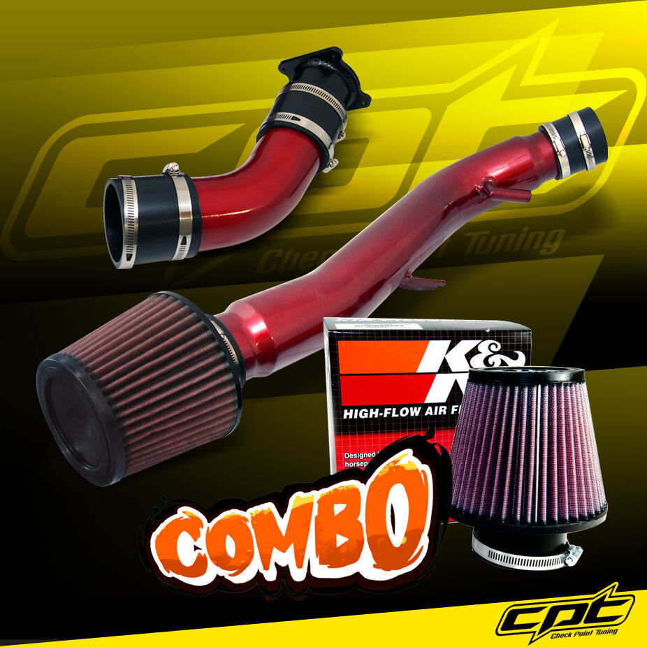 For 03-07 G35 3.5L V6 Automatic Red Cold Air Intake + K&N Air Filter