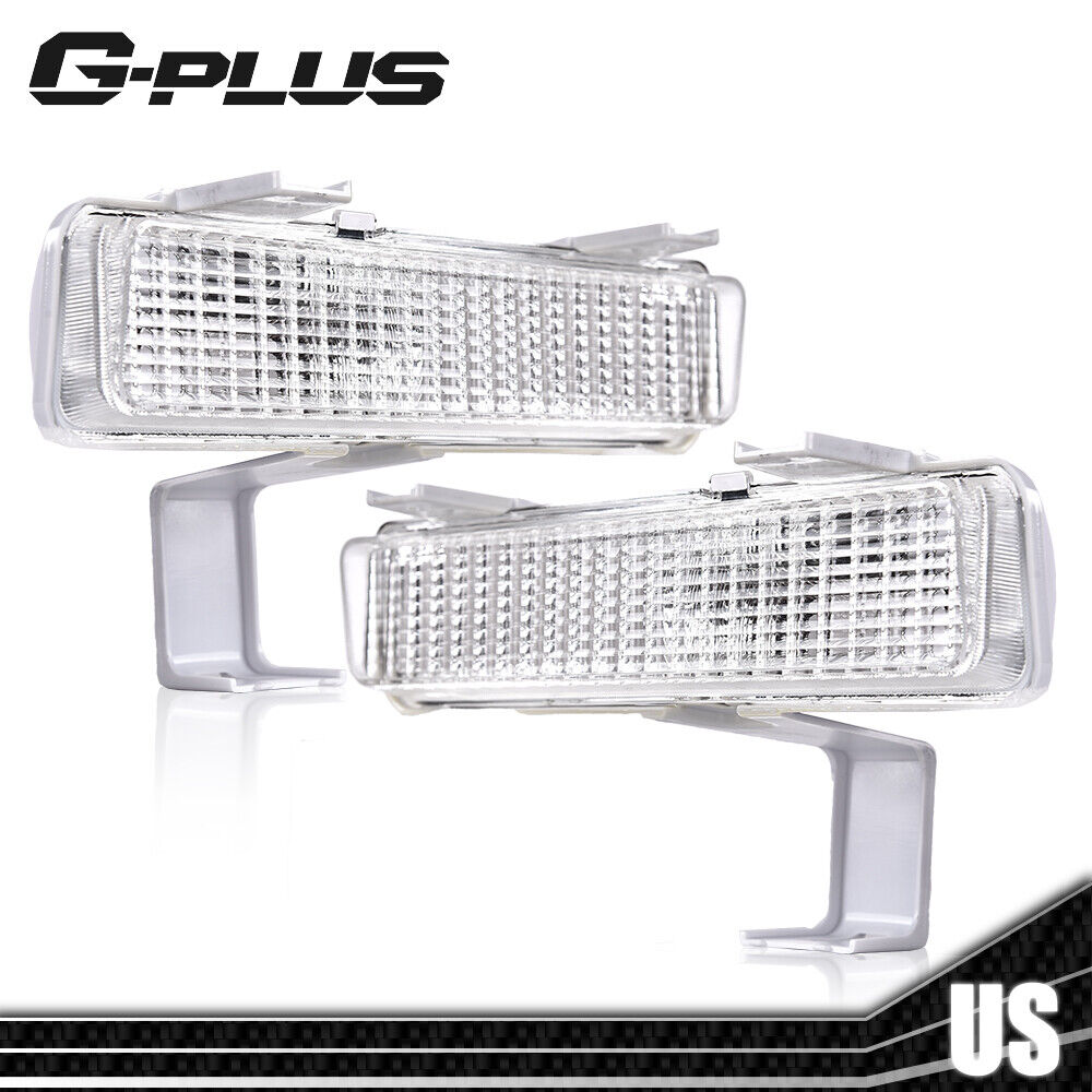 Fit For 1980-1990 Chevrolet Caprice Clear Bumper Turn Signal Light Left+Right 