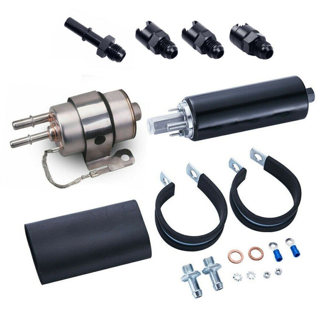 255LPH Inline LS Swap High Pressure EFI Fuel Pump w/Install Kit GSL392 Walbro TI