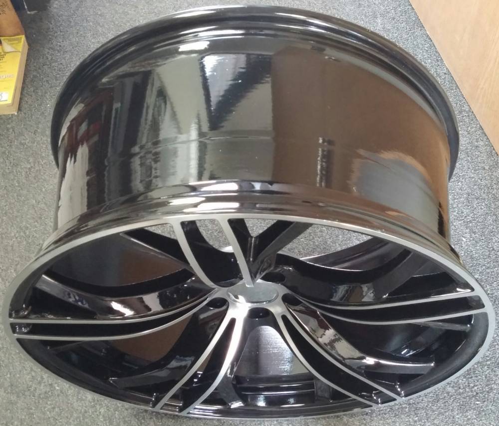 22x9 Capri #5189 Luxury Alloy Wheels 5x120 machine black custom wheels +35mm