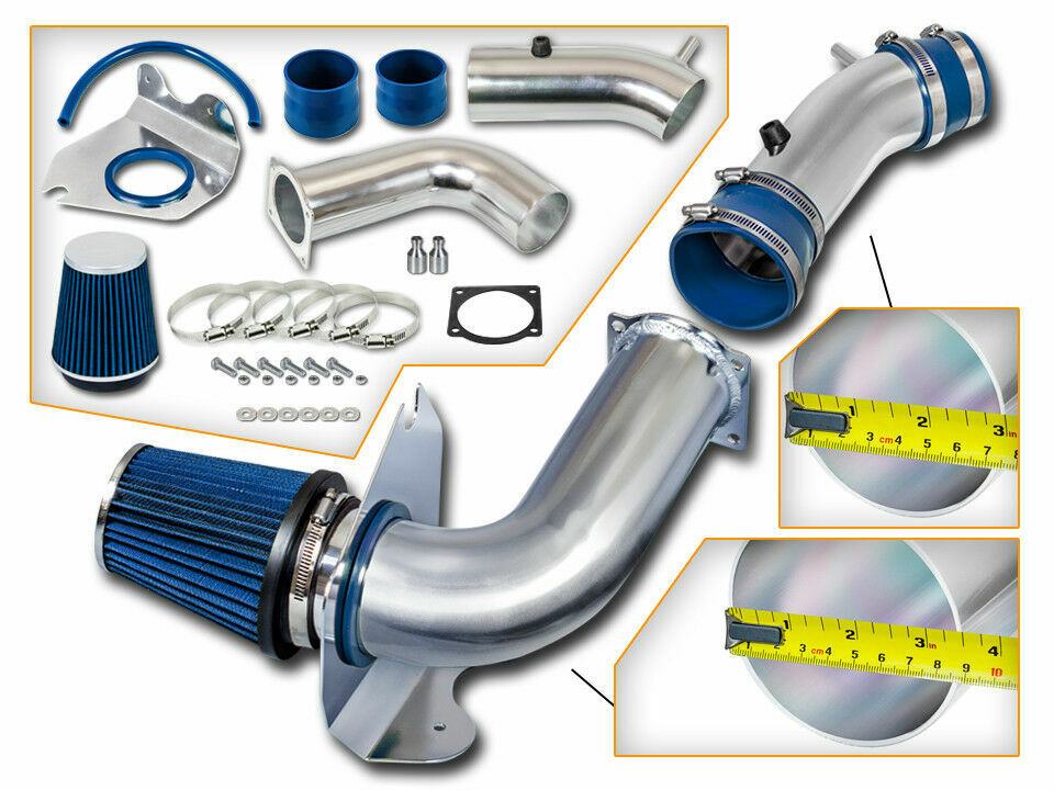 BLUE COLD AIR INDUCTION INTAKE + DRY FILTER FOR FORD 99-04 Mustang Base 3.8L V6