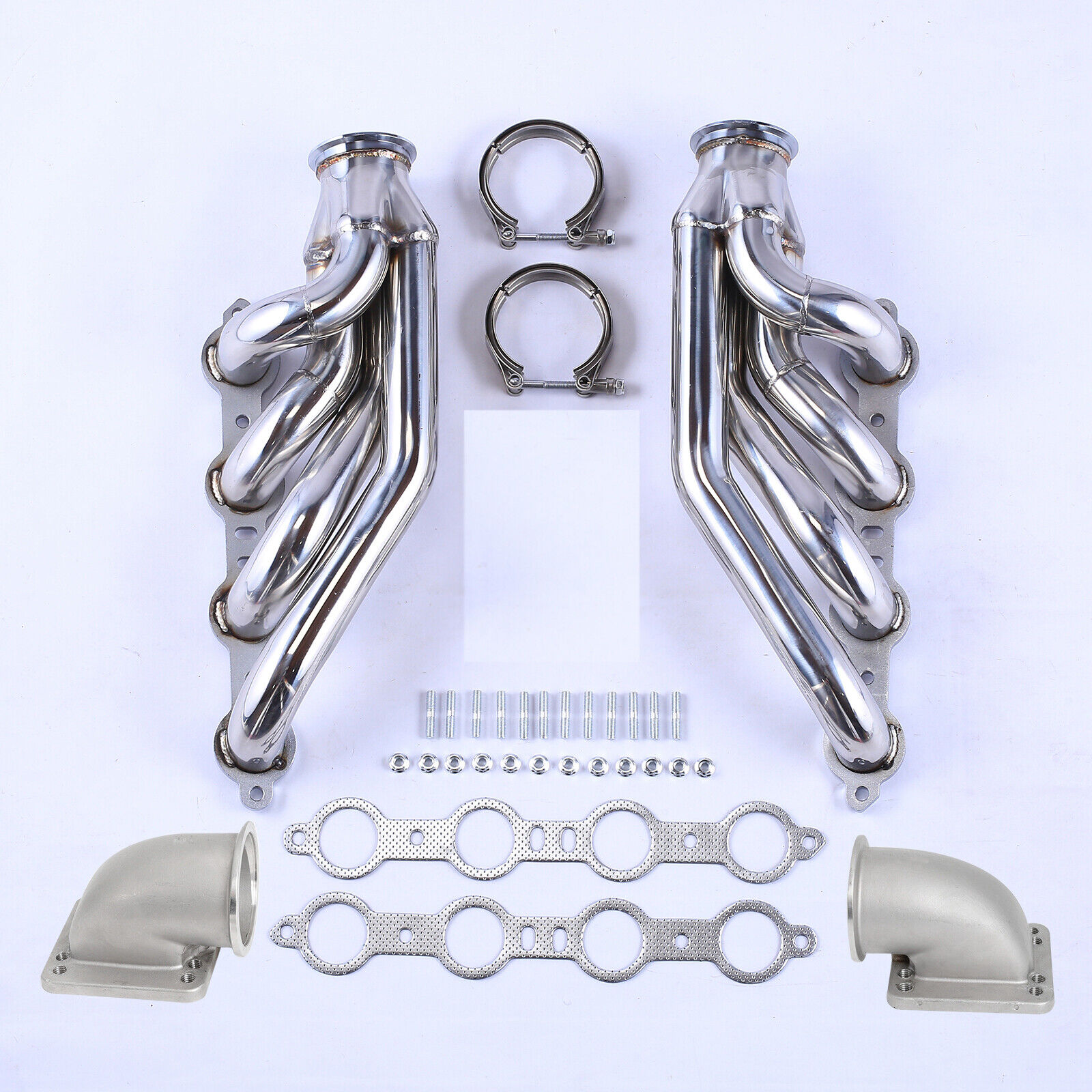 Turbo Exhaust Manifold&Headers For LS1 LS6 LSX GM V8+Elbows T3 T4 to 3.0