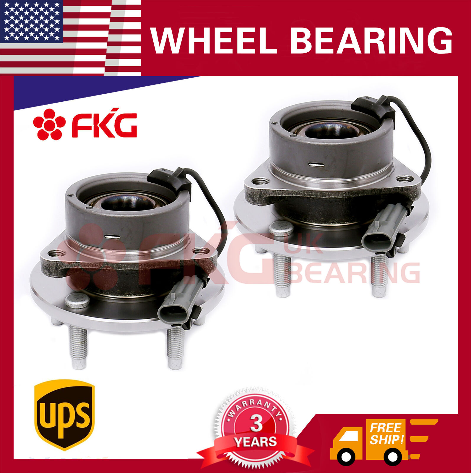 Pair Front Wheel Hub Bearing For 2004 -2011 Chevy Cobalt HHR G5 Ion w/ABS 513206
