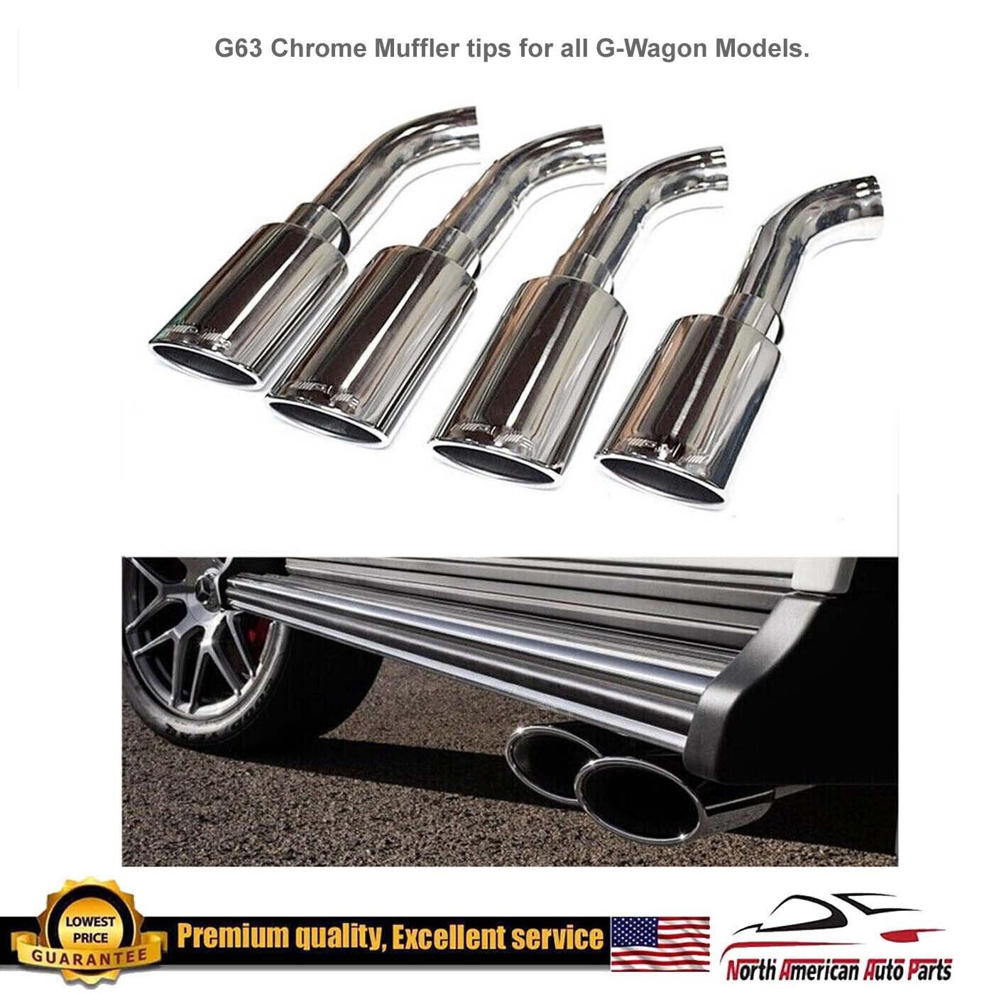G63 Muffler Tips G500 G550 Dual Exhaust G-Wagon Logo 4 Pipes G55 G550 1990-2024