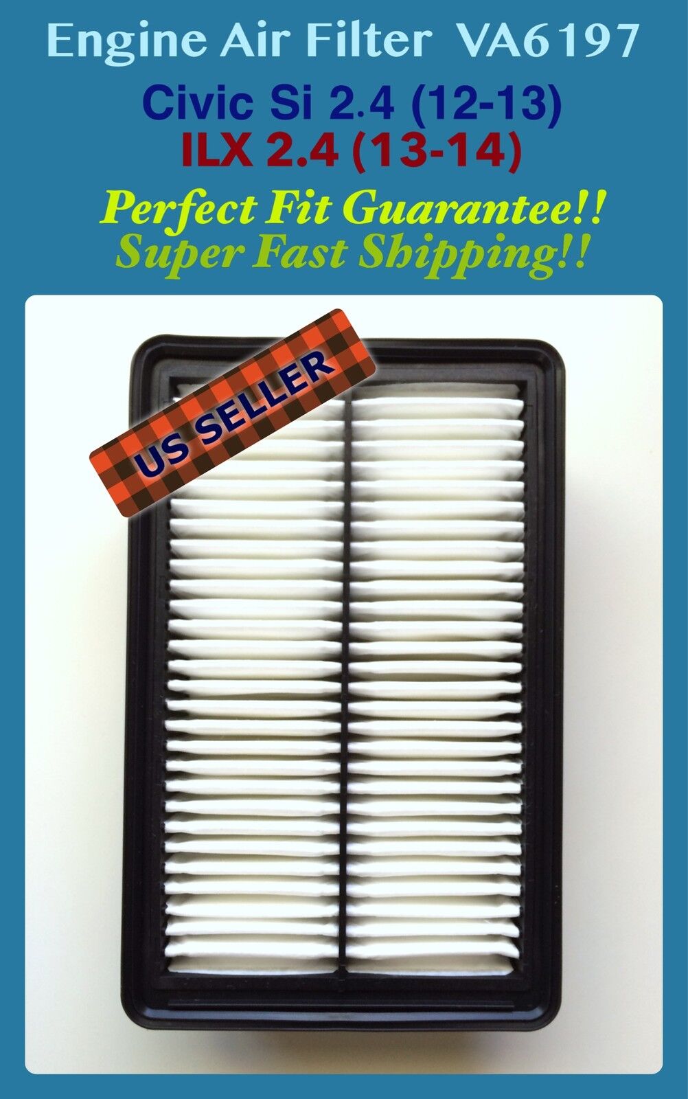 Engine Air Filter For Civic Si 2.4 / ILX 2.4  12-15 VA6197 Fast Ship US Seller
