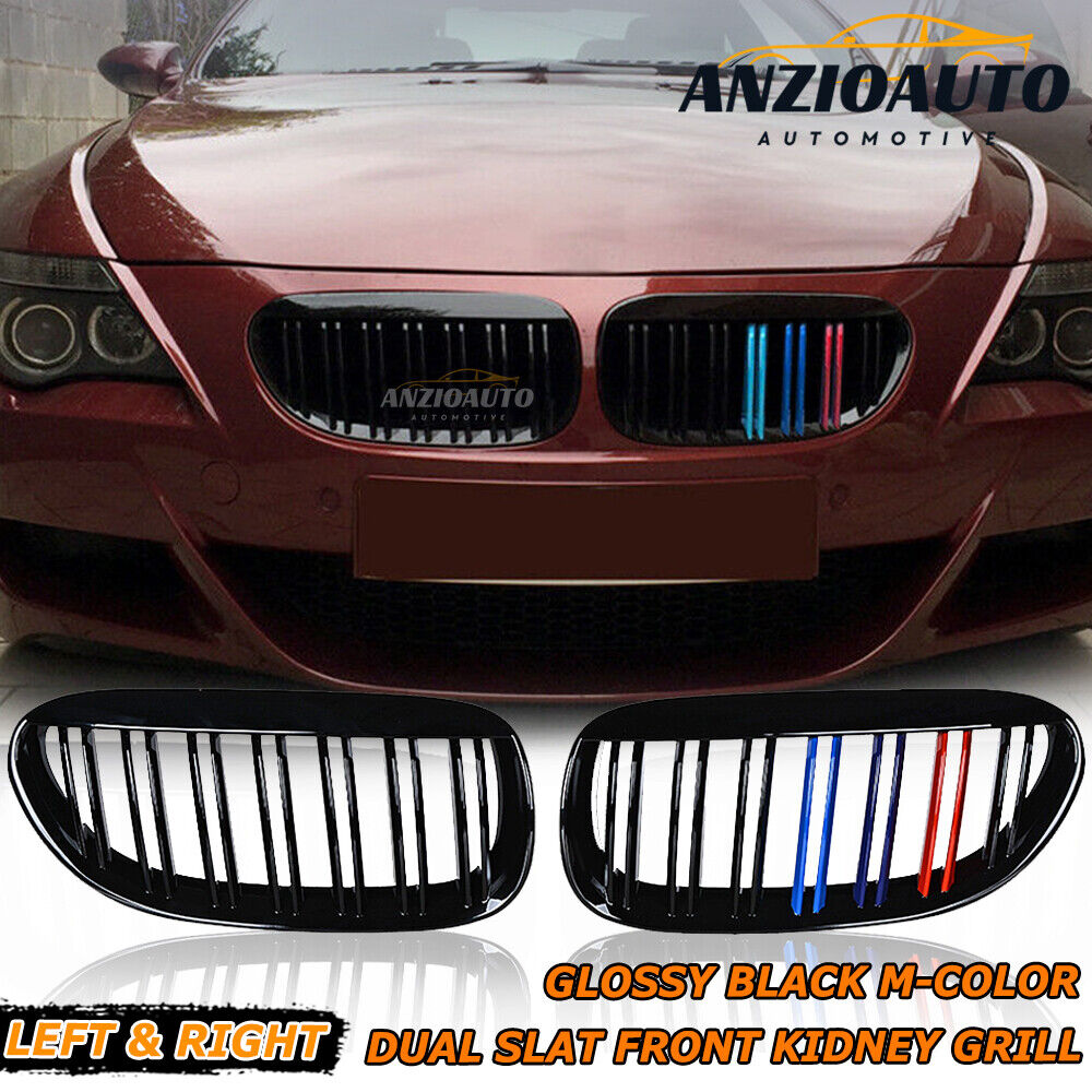Gloss Black M-Color Grill For BMW 2004-2010 E64 E63 6-Series M6 650i 645Ci Coupe