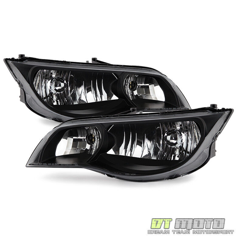 Black 2003-2007 Saturn ION 2Dr Coupe Headlights Headlamps Replacement Left+Right