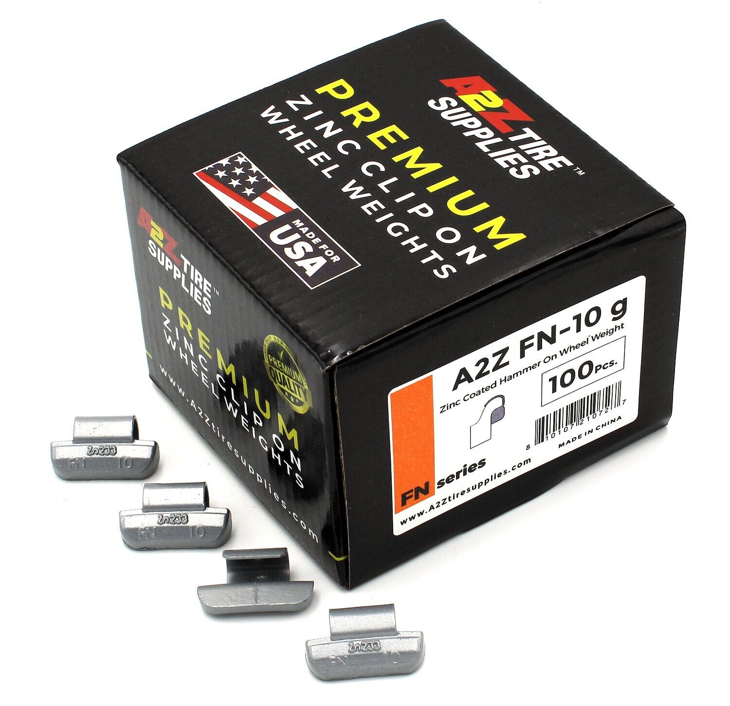 A2Z FN Series Hammer on ZINC Wheel Weights Coated (10 g) Box of 100pcs