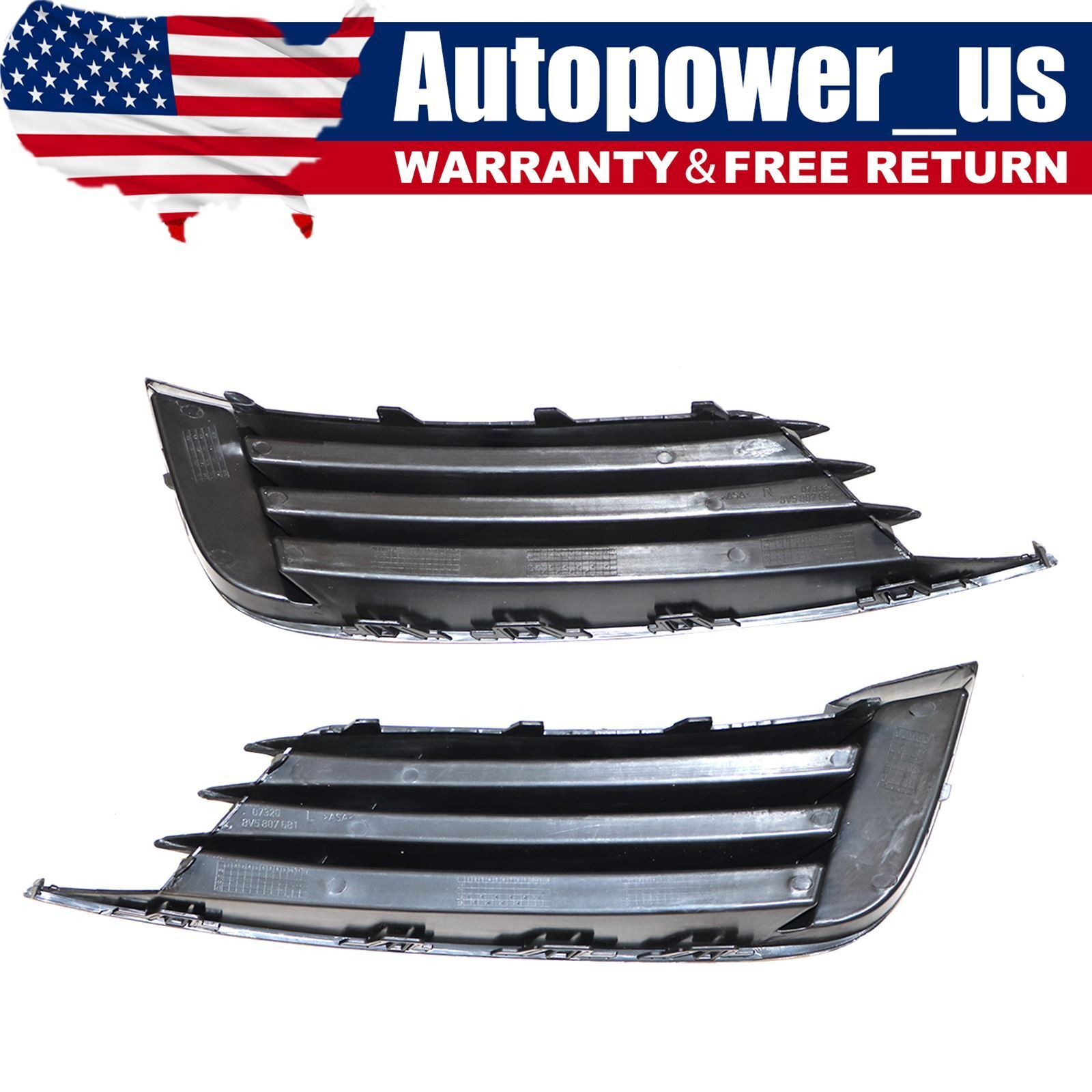 1 Set Front Bumper Lower Left & Right Side Grills Fit For Audi A3 S3 2013-2017