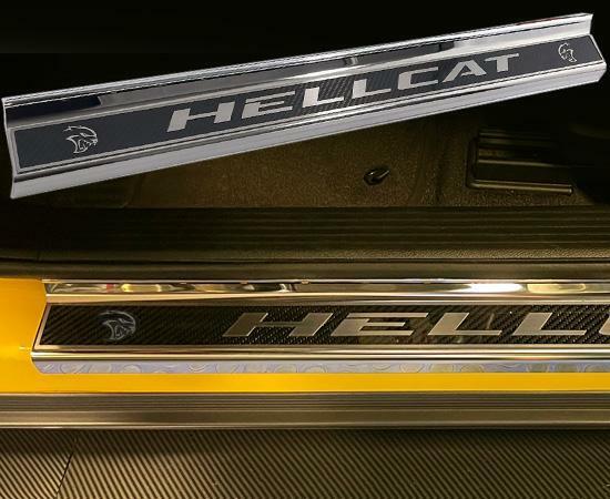 2015-2023 HELLCAT/Demon Redeye Challenger - HELLCAT Door Sills | Stainless w/Rea